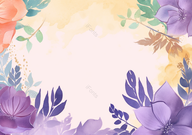 水彩花卉时尚浪漫卡通背景,插画/手绘图,插画/手绘图库,插画/手绘图下载,插画/手绘